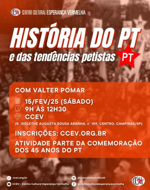 CURSO HISTÓRIA DO PT E DAS TENDÊNCIAS PETISTAS