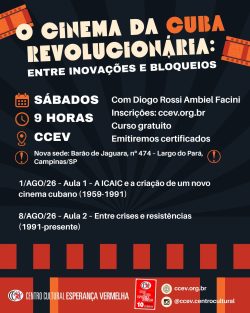 Curso "O cinema da Cuba revolucionária: entre inovações e bloqueios"