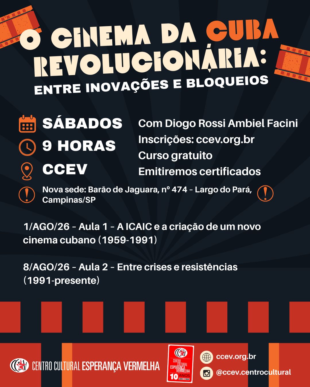 Curso “O cinema da Cuba revolucionária: entre inovações e bloqueios”