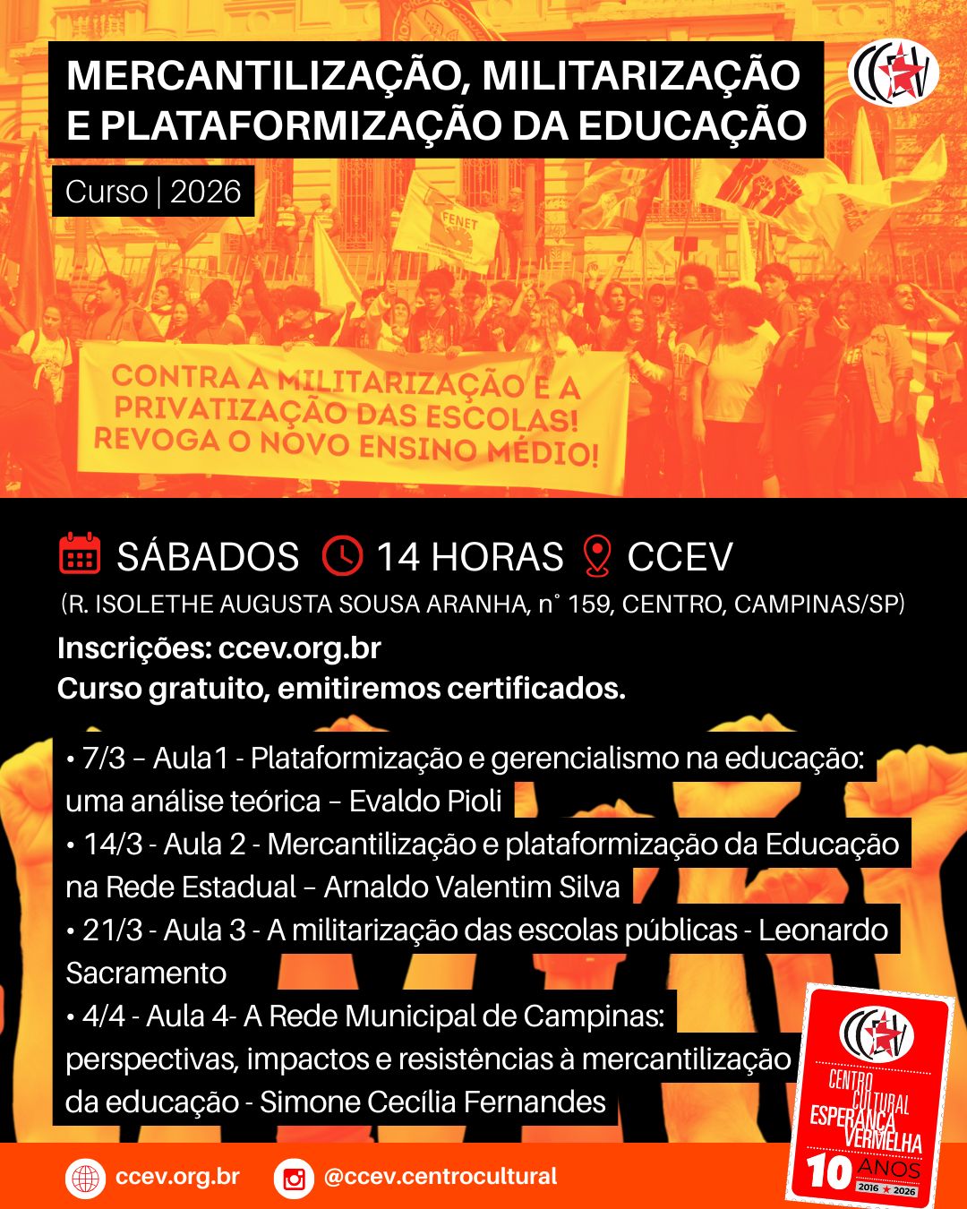 CURSO MERCANTILIZAÇÃO, MILITARIZAÇÃO E PLATAFORMIZAÇÃO DA EDUCAÇÃO